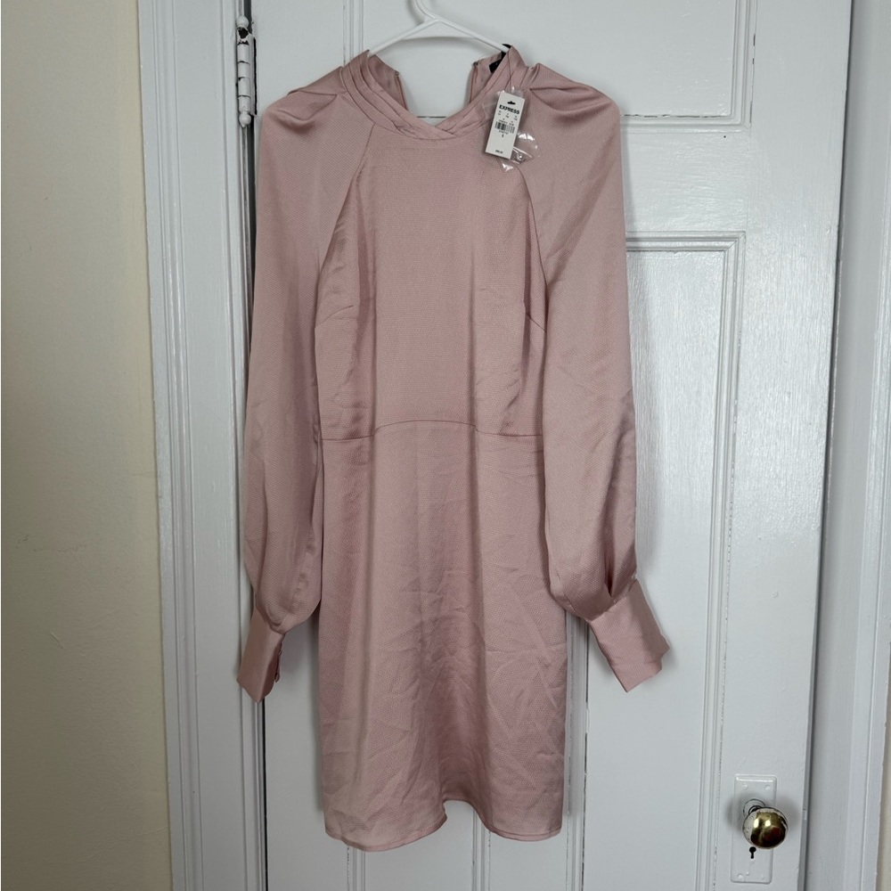 Elegant Pink Long-Sleeve Dress